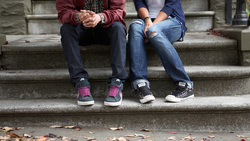 Sitting on stoop